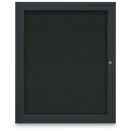 United Visual Products 60"x36" 2-Door Enclosed Outdoor Letterboard, Hdr, Black Felt/Black UV1177HD-BLACK-BLACK